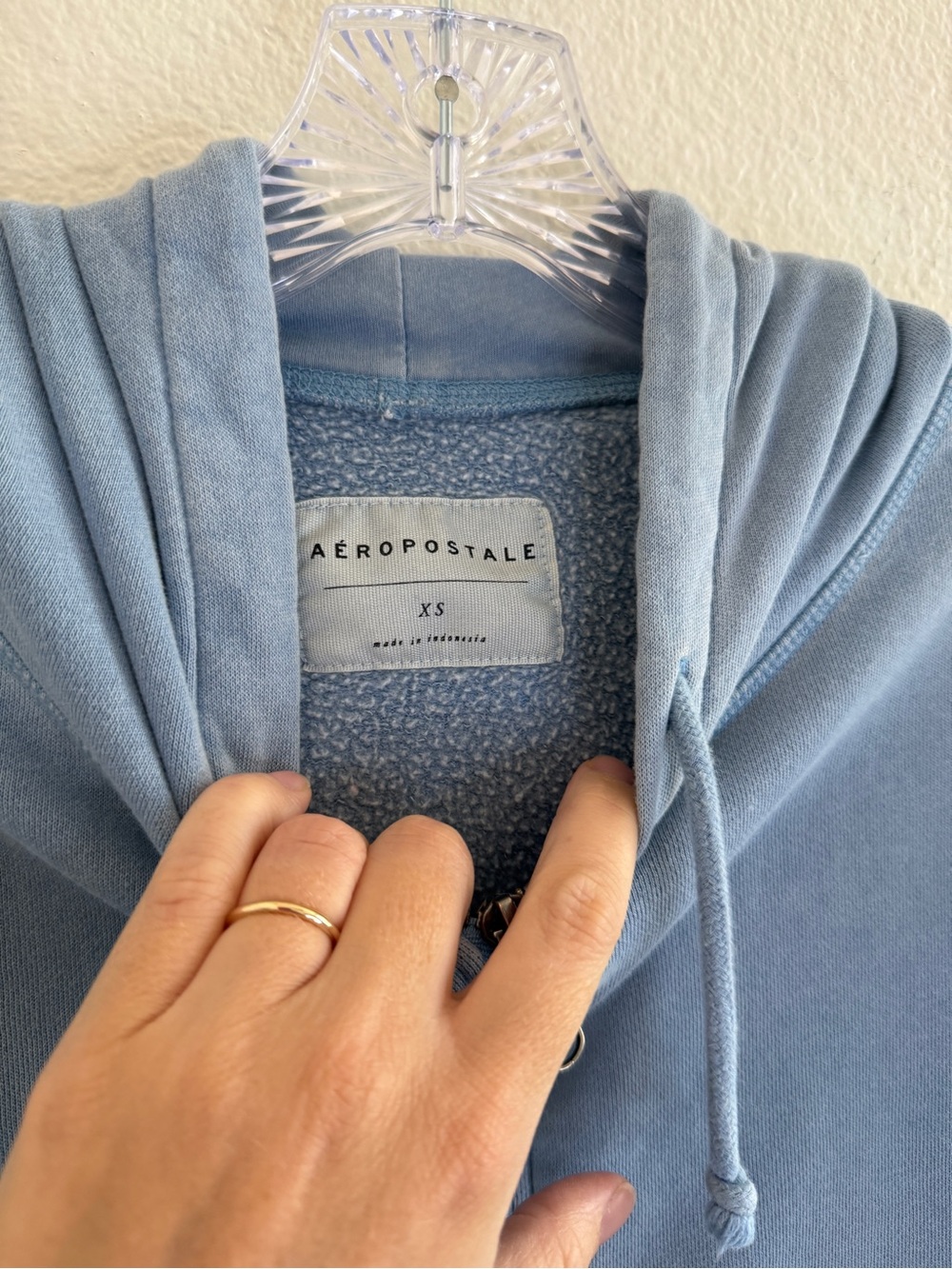 Aeropostale Unisex Full-Zip Light Blue Hoodie - Picture 3 of 11